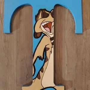 Hand painted Disney timon lion king letter art